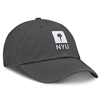 Men's Top of the World Heather Charcoal NYU Violets Team Logo Washed Adjustable Hat