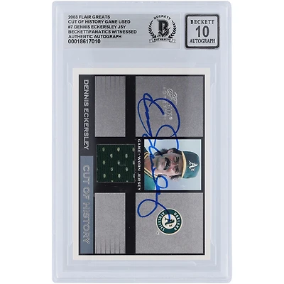 Dennis Eckersley Oakland Athletics Autographed 2003 Fleer Flair Greats Cut of History GU Relic #DE Beckett Fanatics Witnessed Authenticated 10 Card