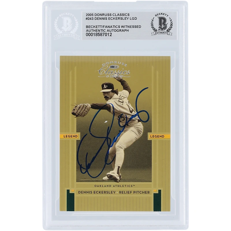 Dennis Eckersley Oakland Athletics Autographed 2005 Donruss Classics Legend #243 #/1000 Beckett Fanatics Witnessed Authenticated Card