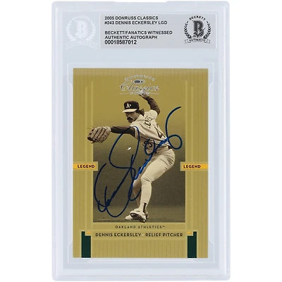 Dennis Eckersley Oakland Athletics Autographed 2005 Donruss Classics Legend #243 #/1000 Beckett Fanatics Witnessed Authenticated Card