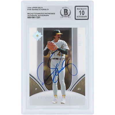 Carte autographiée de Dennis Eckersley (Oakland Athletics), édition 2006 Upper Deck Holo n° 196/799