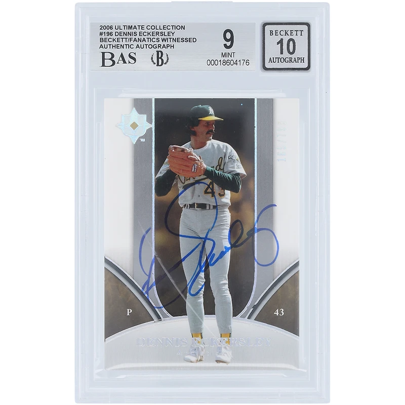Dennis Eckersley Oakland Athletics Autographed 2006 Upper Deck Holo #196 #/799 Beckett Fanatics Witnessed Authenticated 9/10 Card