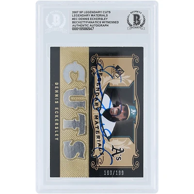 Dennis Eckersley Oakland Athletics Autographed 2007 Upper Deck SP Legendary Cuts Legendary Materials #LM-EC #/199 Beckett Fanatics Witnessed Authenticated Card