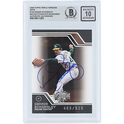 Dennis Eckersley Oakland Athletics Autographed 2008 Topps Triple Threads Sepia #129 #/525 Beckett Fanatics Witnessed Authenticated 10 Card