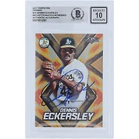 Dennis Eckersley Oakland Athletics Autographed 2017 Topps Fire Orange Variation #70 #/299 Beckett Fanatics Witnessed Authenticated 10 Card