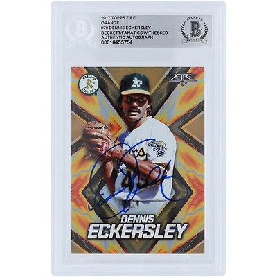 Dennis Eckersley Oakland Athletics Autographed 2017 Topps Fire Orange Variation #70 #/299 Beckett Fanatics Witnessed Authenticated Card 