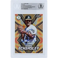 Dennis Eckersley Oakland Athletics Autographed 2017 Topps Fire Orange Variation #70 #/299 Beckett Fanatics Witnessed Authenticated Card