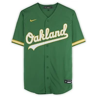 Maillot réplique Nike vert autographié par Jacob Wilson des Oakland Athletics