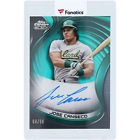 Carte autographiée de Jose Canseco (Oakland Athletics) 2022 Topps Chrome Black Aqua Refractor #CBA-JCA #64/99