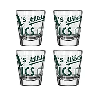 Ensemble de 4 verres à shot de 6 cl (2 oz) Logo Brands Oakland Athletics