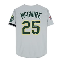 Mark McGwire Oakland Athletics Autographed Gray Mitchell & Ness 1989 World Series Authentic Jersey with "89 WS Champs" Inscription