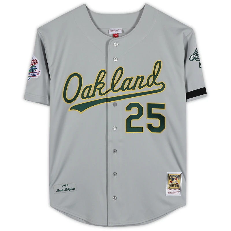 Mark McGwire Oakland Athletics Autographed Grey 1989 World Series Mitchell & Ness Authentic Jersey