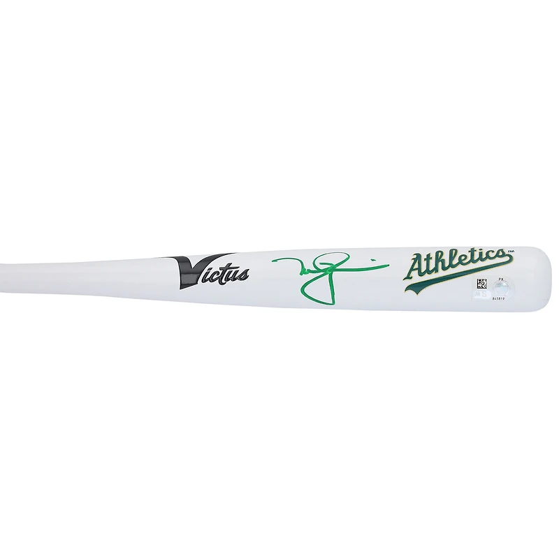 Bâton miniature Victus autographié par Mark McGwire des Athletics d'Oakland