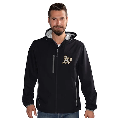 Men's G-III Sports by Carl Banks  Black Oakland Athletics Double Play Hooded Lightweight Full-Zip Jacket