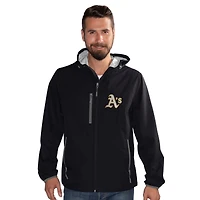 Men's G-III Sports by Carl Banks  Black Oakland Athletics Double Play Hooded Lightweight Full-Zip Jacket