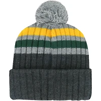 Bonnet en tricot à revers gris Oakland Athletics Stack '47 pour homme avec pompon