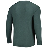 T-shirt Henley à manches longues raglan Inertia Sport Green Athletics pour hommes