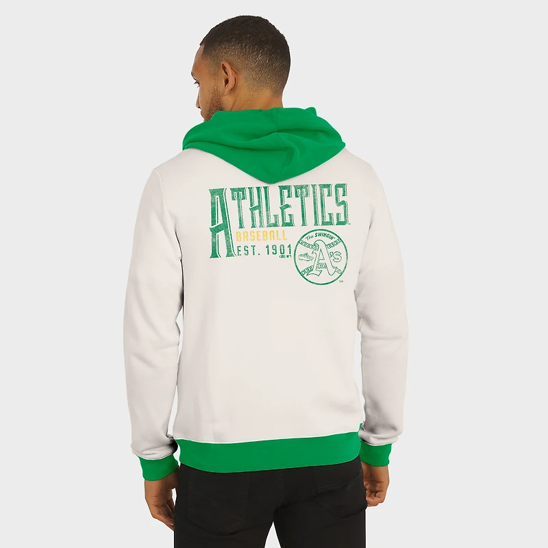 Sweat à capuche zippé en polaire crème Oakland Athletics pour homme de la collection Darius Rucker par Fanatics