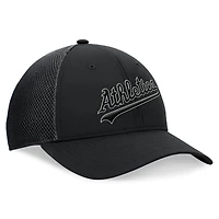 Casquette Fanatics noire Oakland Athletics Spacer Mesh Flex pour homme