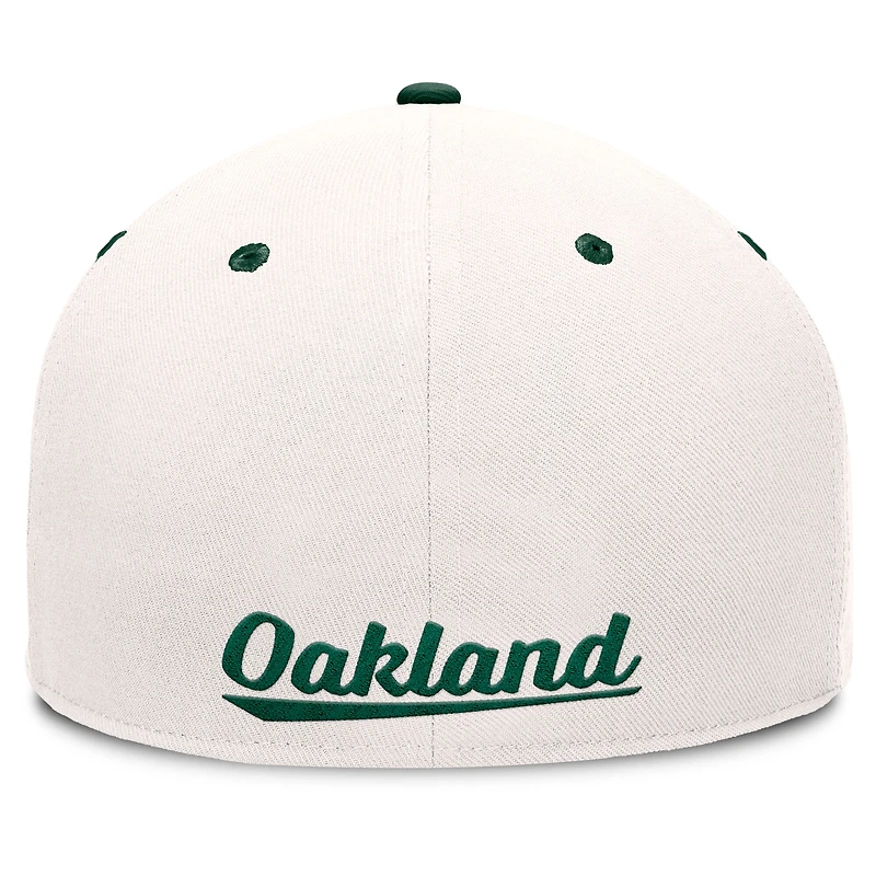 Men's Fanatics Cream/Green Oakland Athletics Cooperstown Collection Unit Fitted Hat