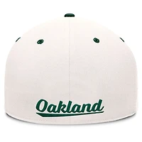 Men's Fanatics Cream/Green Oakland Athletics Cooperstown Collection Unit Fitted Hat