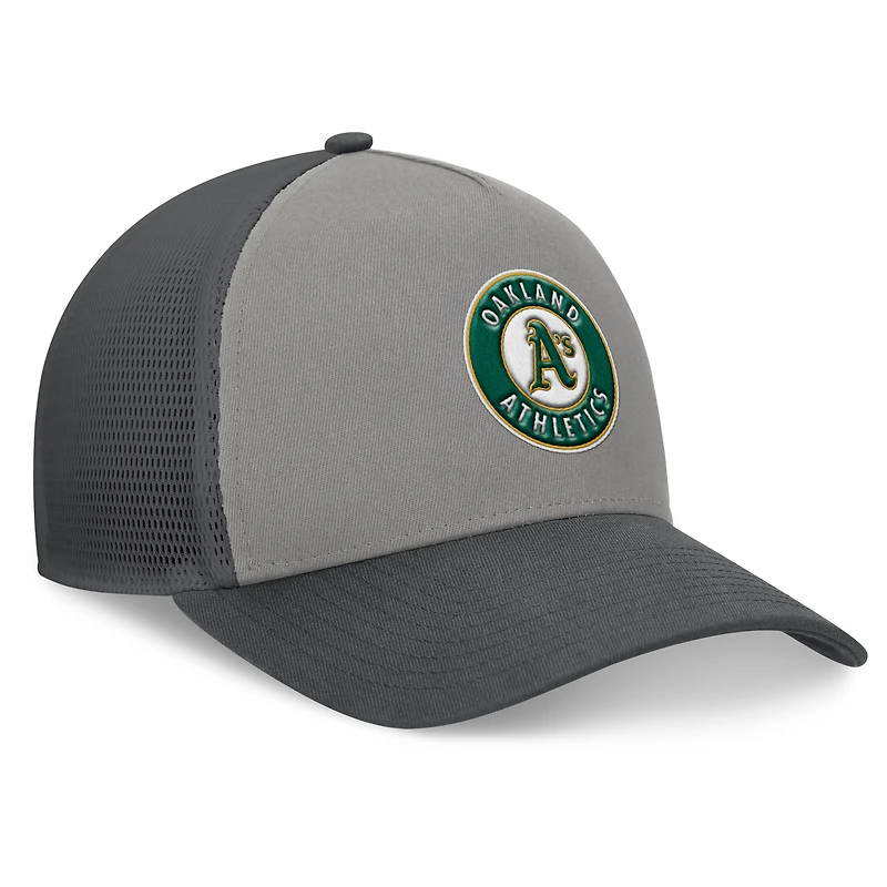 Casquette ajustable A-Frame Trucker gris/graphite pour homme des Oakland Athletics