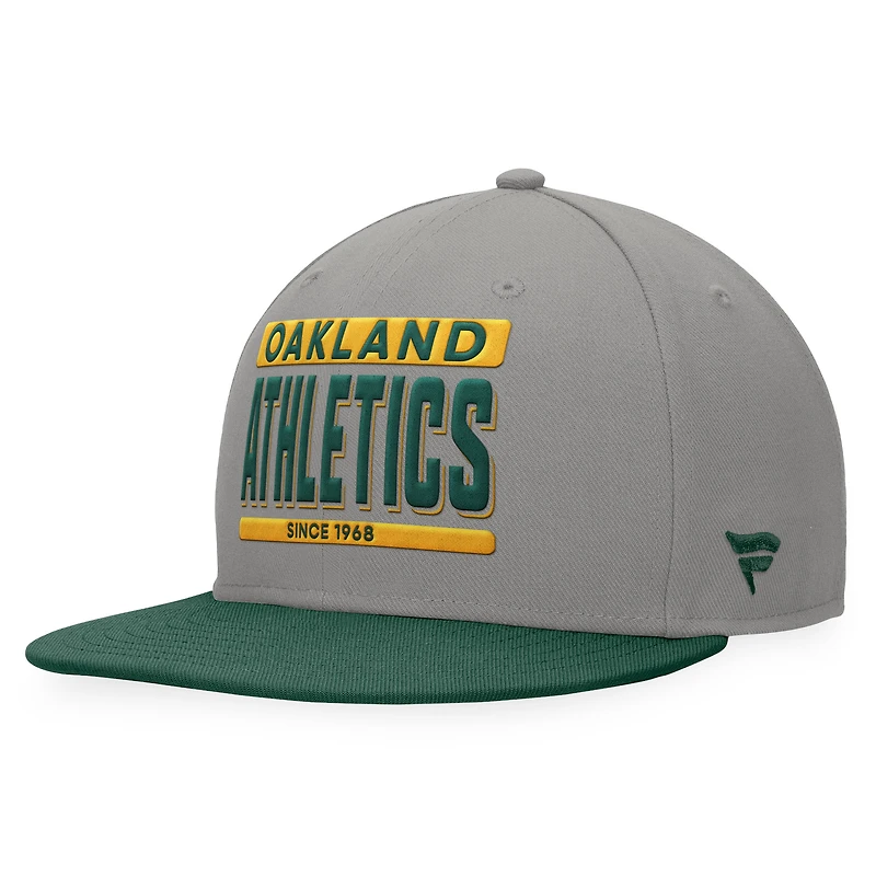 Men's Fanatics Gray/Green Oakland Athletics Line Drive Two-Tone Snapback Hat