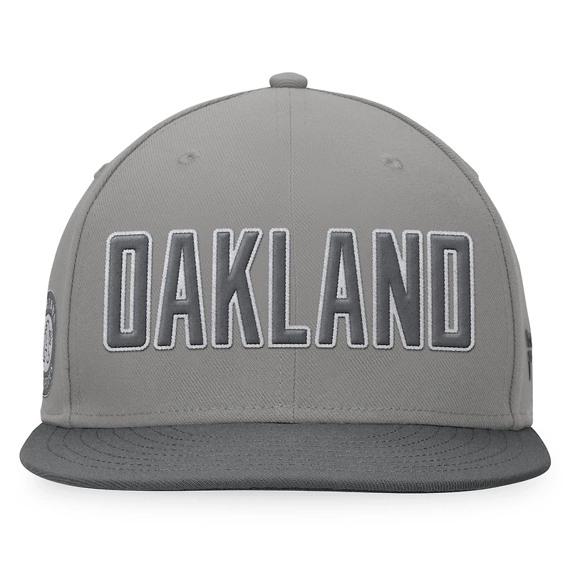 Casquette ajustée Fanatics pour homme, gris, Oakland Athletics Dugout