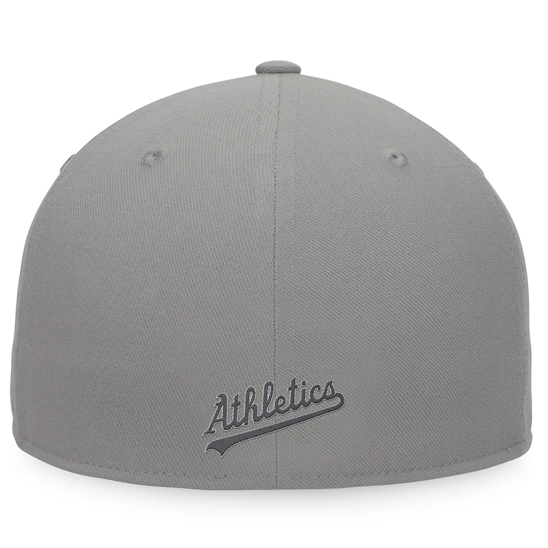 Casquette ajustée Fanatics pour homme, gris, Oakland Athletics Dugout