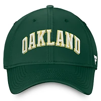 Casquette Fanatics verte pour homme, collection Cooperstown, Oakland Athletics, Core Flex
