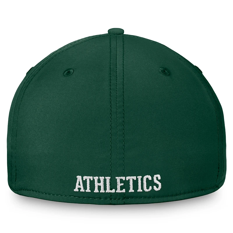 Casquette Fanatics verte pour homme, collection Cooperstown, Oakland Athletics, Core Flex