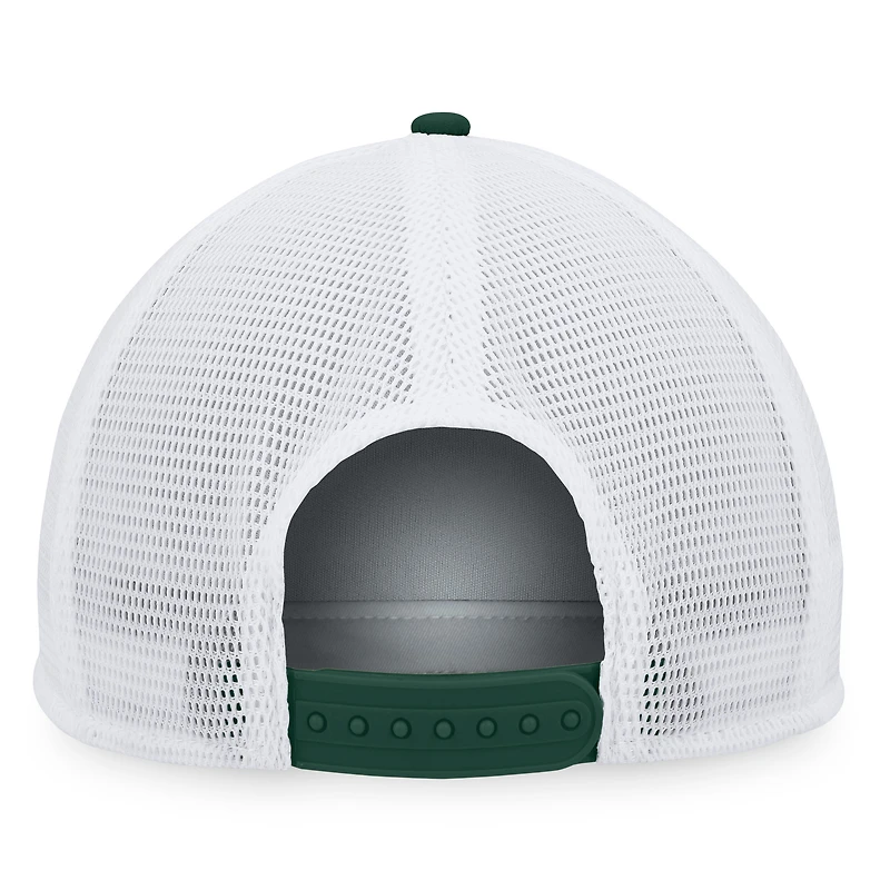 Casquette snapback de camionneur Fanatics Green Oakland Athletics avec patch en mousse sur le devant pour hommes