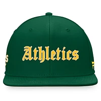 Casquette ajustée à inscription gothique verte Oakland Athletics Fanatics pour hommes