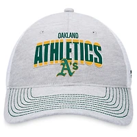 Men's Fanatics Heather Gray/White Oakland Athletics Logo Trucker Adjustable Hat
