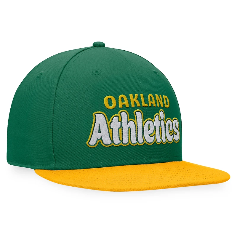 Casquette ajustée Hurler Fanatics Kelly Green Oakland Athletics Cooperstown Collection pour hommes