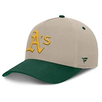 Casquette ajustable Fanatics kaki/vert Oakland Athletics Cooperstown Collection Veteran A-Frame pour homme