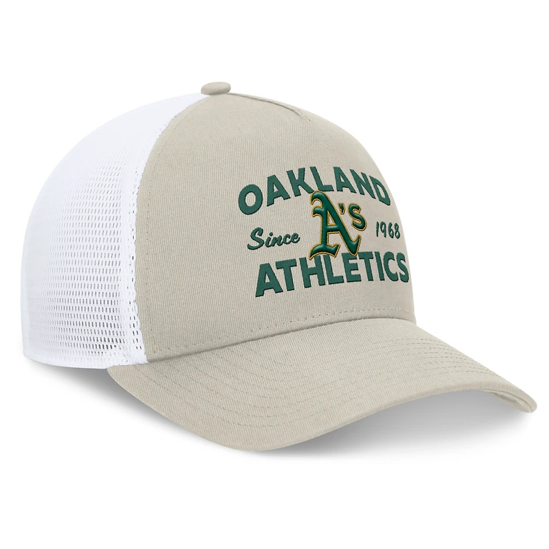 Men's Fanatics Stone Oakland Athletics A-Frame Trucker Adjustable Hat