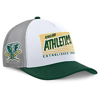 Men's Fanatics White/Green Oakland Athletics On Deck A-Frame Snapback Hat