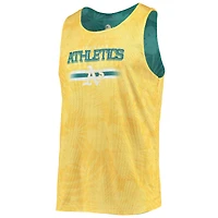 Débardeur réversible en maille à motif floral vert et or Oakland Athletics pour homme (FOCO)
