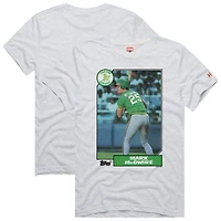 Men's Homage Mark McGwire Ash Oakland Athletics 1987 Topps Baseball Card Player T-Shirt