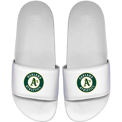 Men's ISlide White Oakland Athletics Primary Motto Slide Sandals