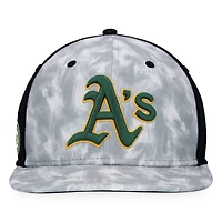 Casquette snapback à imprimé fumée Oakland Athletics Majestic Gray pour homme
