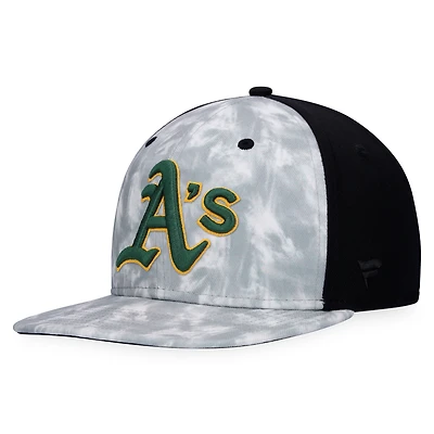 Casquette snapback à imprimé fumée Oakland Athletics Majestic Gray pour homme