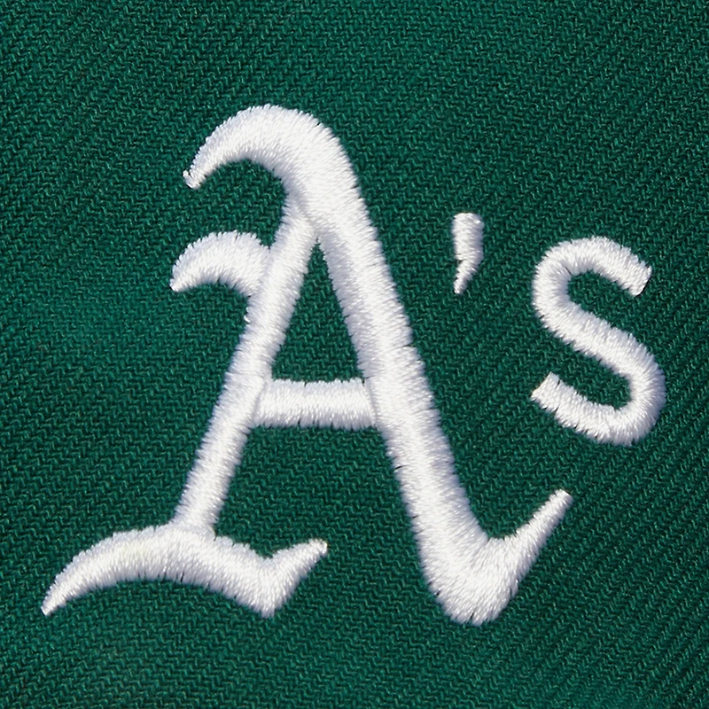 Casquette snapback verte pour homme avec logo de l'équipe des Oakland Athletics de Mitchell & Ness