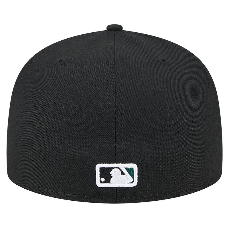 Men's New Era Black Oakland Athletics Checkered Undervisor 59FIFTY Fitted Hat