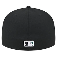 Men's New Era Black Oakland Athletics Checkered Undervisor 59FIFTY Fitted Hat