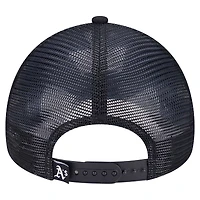 Men's New Era Black Oakland Athletics Retro Bold A-Frame Trucker 9FORTY Adjustable Hat
