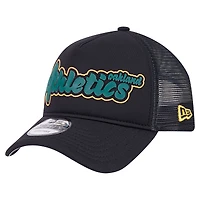 Casquette ajustable Oakland Athletics Retro Bold A-Frame Trucker 9FORTY noire New Era pour homme