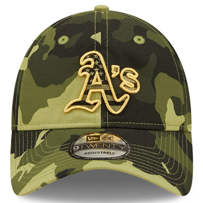 Casquette ajustable 9TWENTY pour homme New Era Camo Oakland Athletics 2022 Armed Forces Day