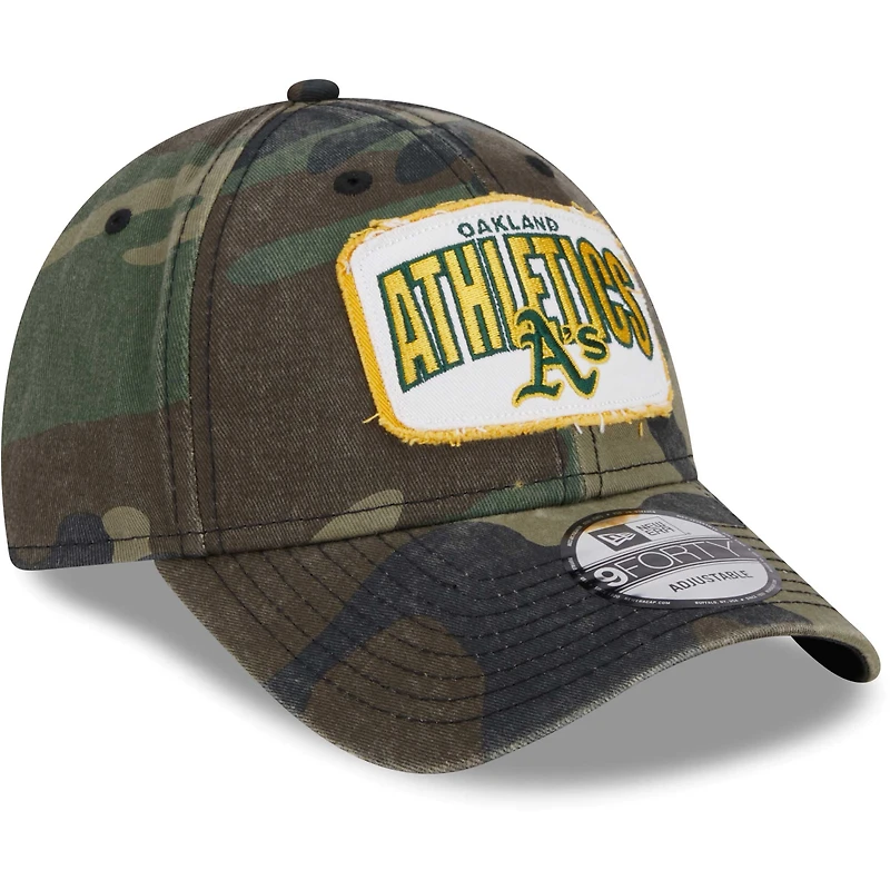 Casquette ajustable New Era Camo Oakland Athletics Gameday 9FORTY pour homme